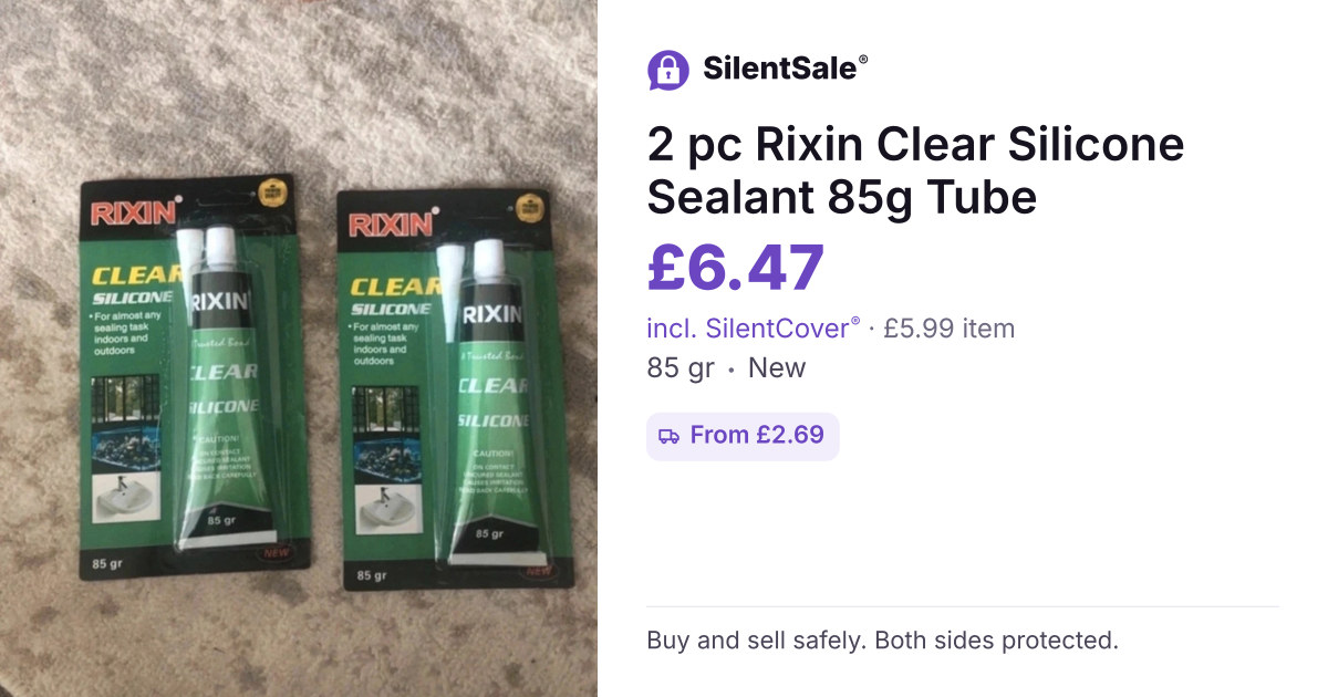 2 pc Rixin Clear Silicone Sealant 85g Tube