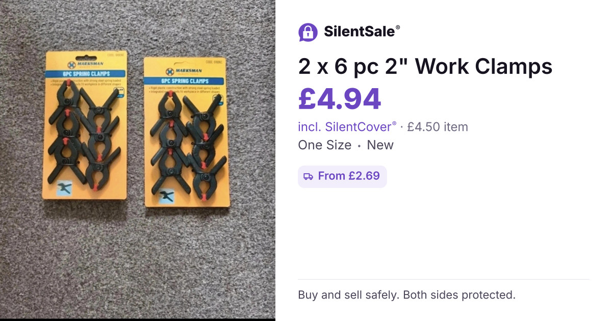 2 x 6 pc 2" Work Clamps 