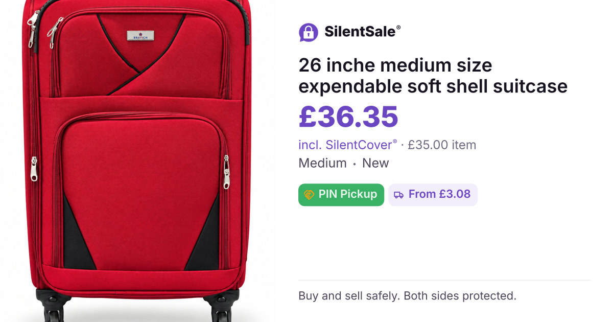 26 inche medium size expendable soft shell suitcase 