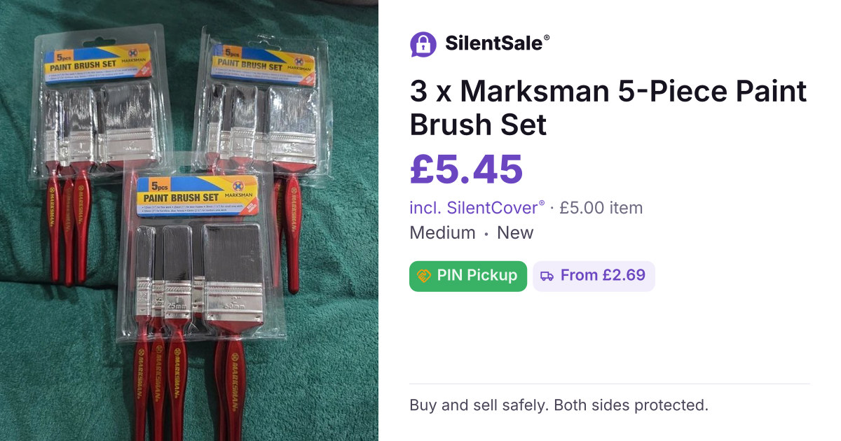 3 x Marksman 5-Piece Paint Brush Set