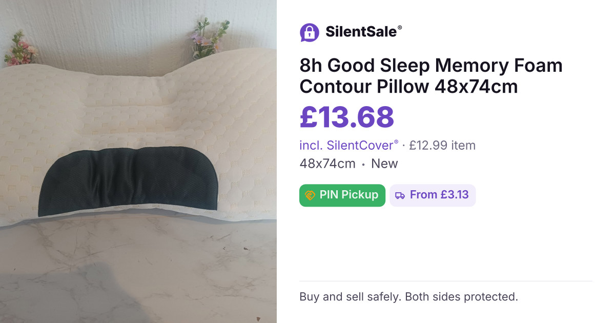 8h Good Sleep Memory Foam Contour Pillow 48x74cm