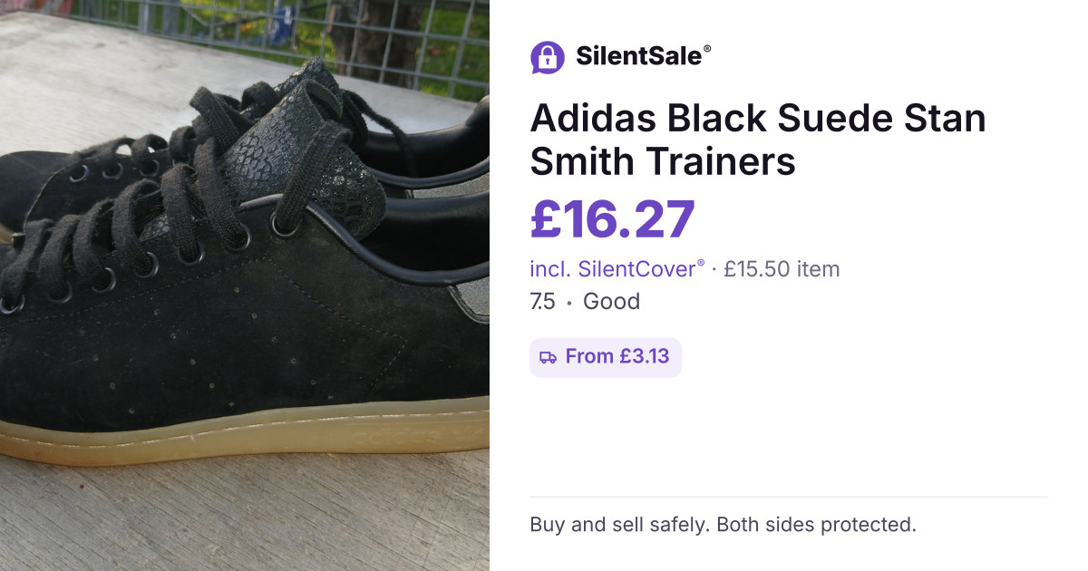 Adidas Black Suede Stan Smith Trainers