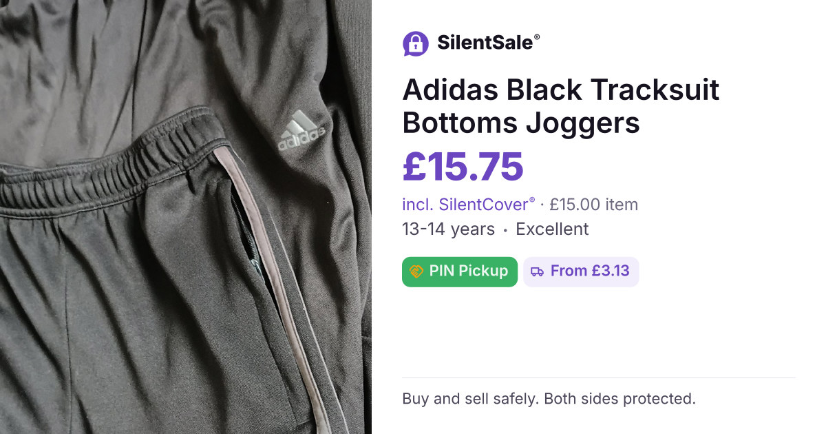 Adidas Black Tracksuit Bottoms Joggers