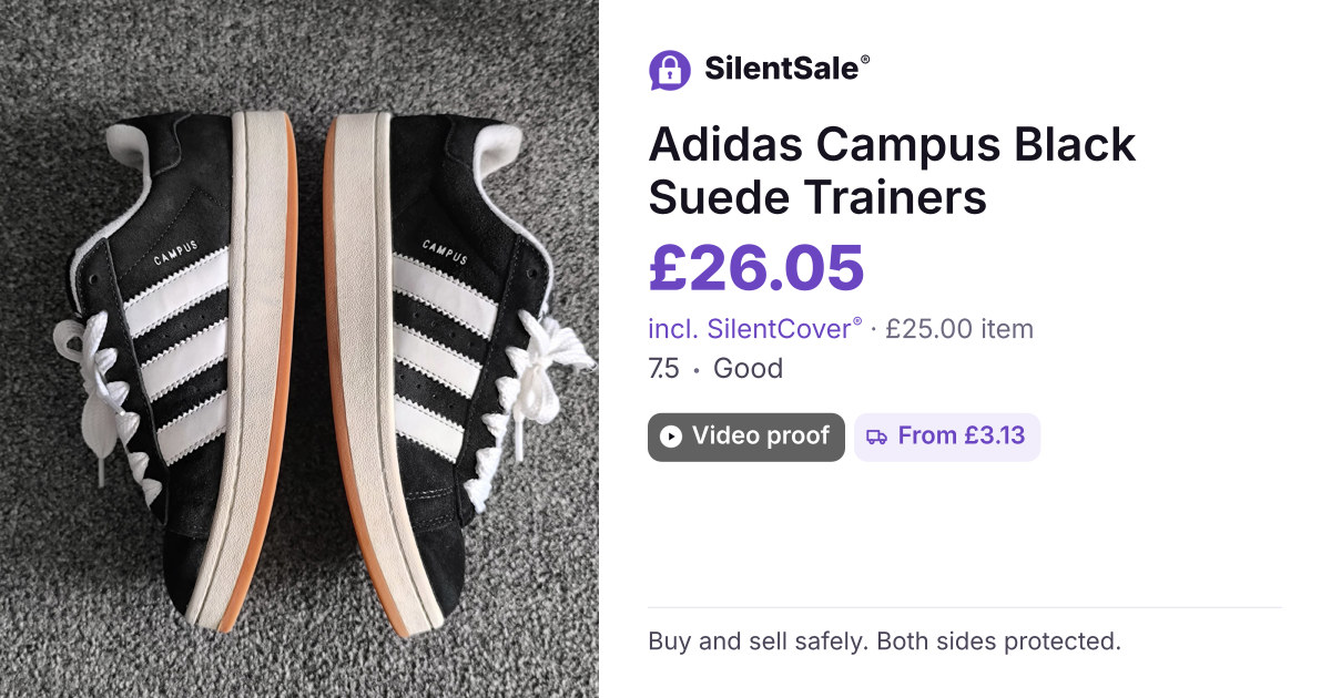 Adidas Campus Black Suede Trainers