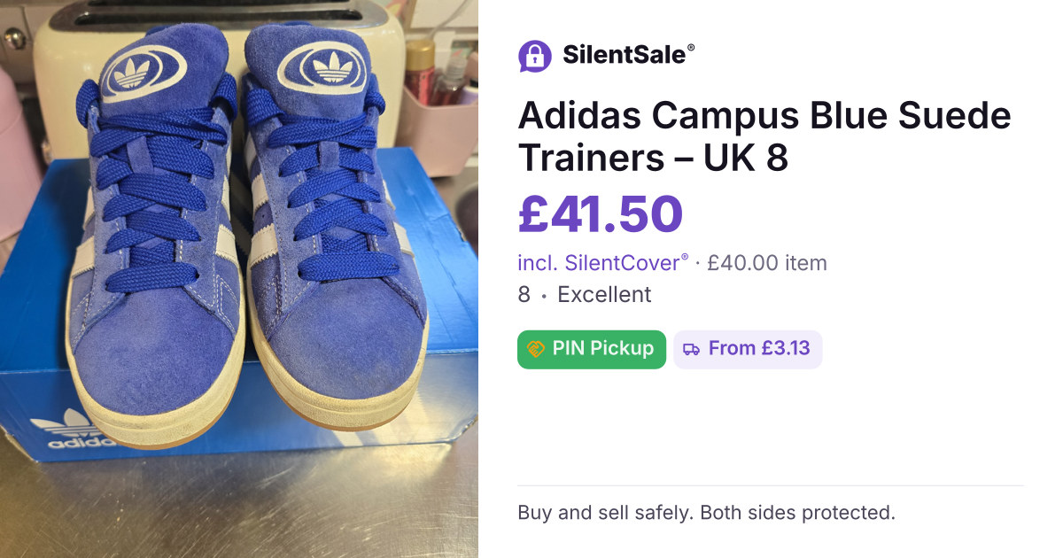 Adidas Campus Blue Suede Trainers – UK 8