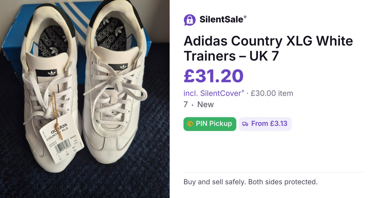 Adidas Country XLG White Trainers – UK 7