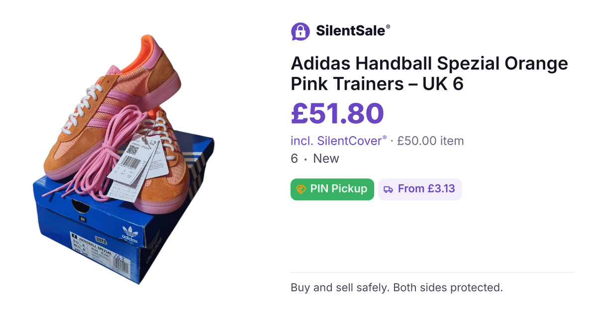Adidas Handball Spezial Orange Pink Trainers – UK 6