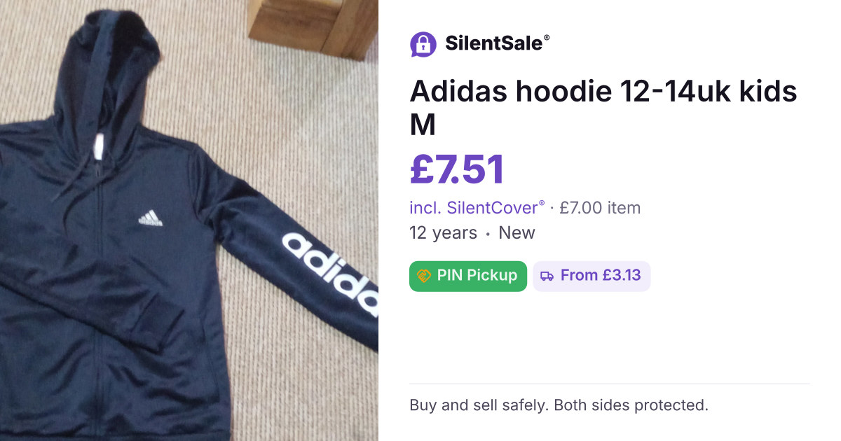 Adidas hoodie 12-14uk kids M