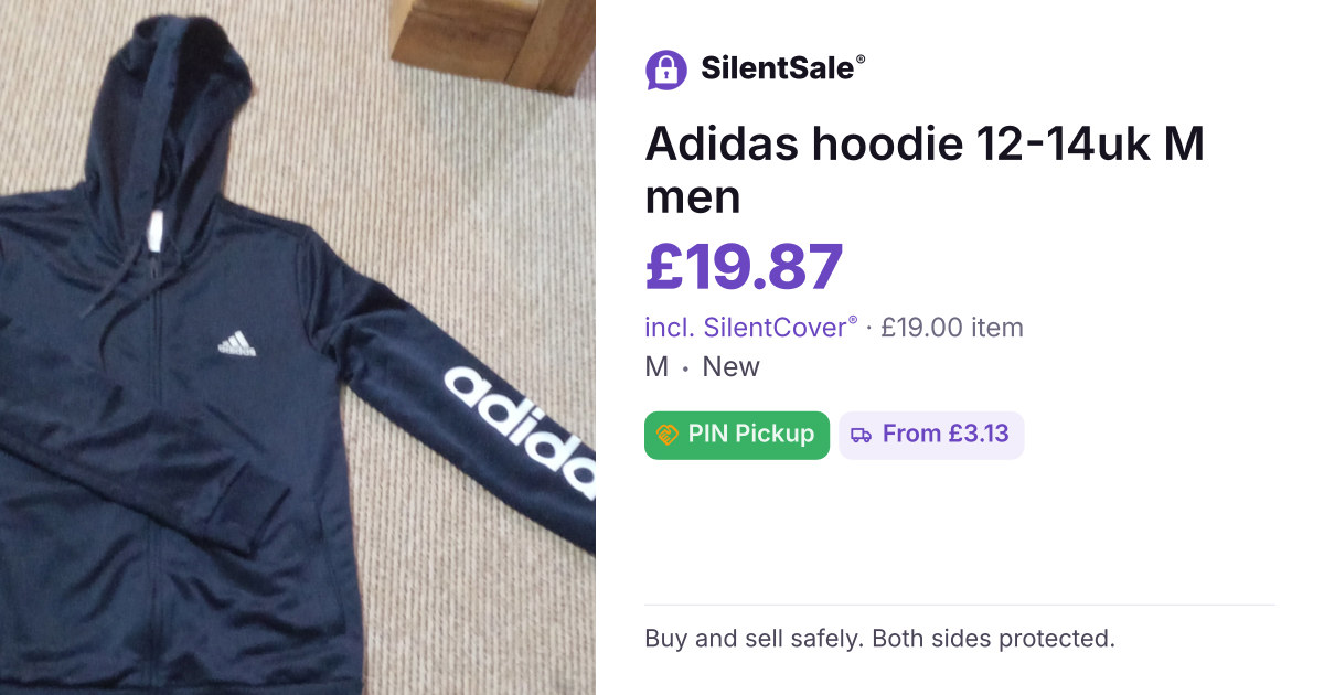 Adidas hoodie 12-14uk  M men 