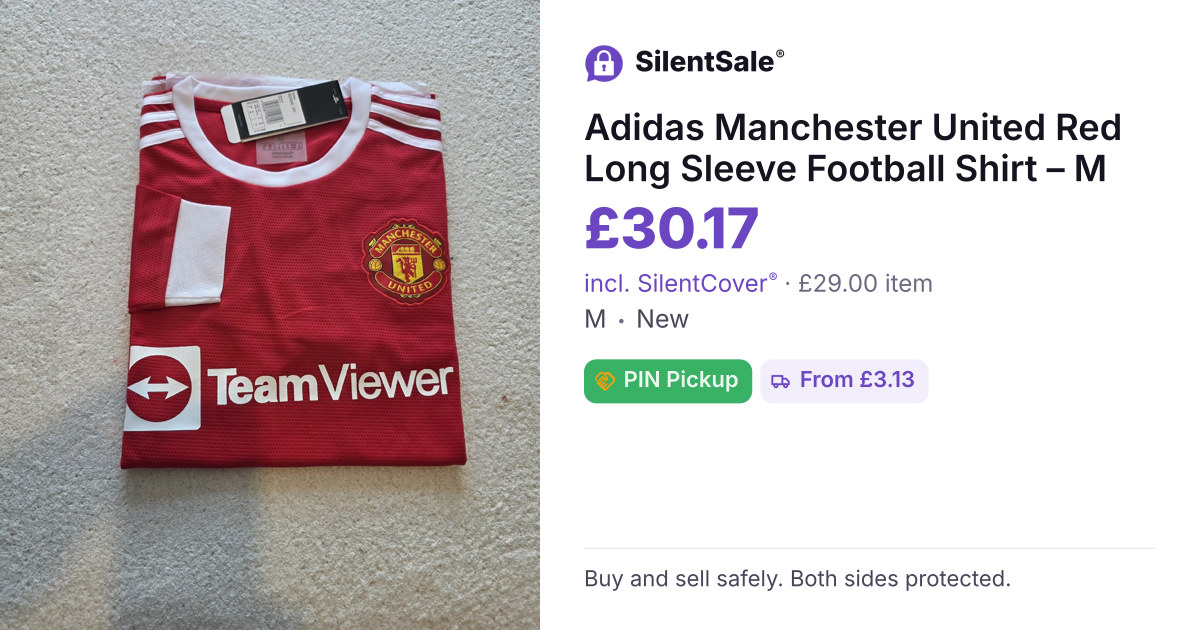 Adidas Manchester United Red Long Sleeve Football Shirt – M