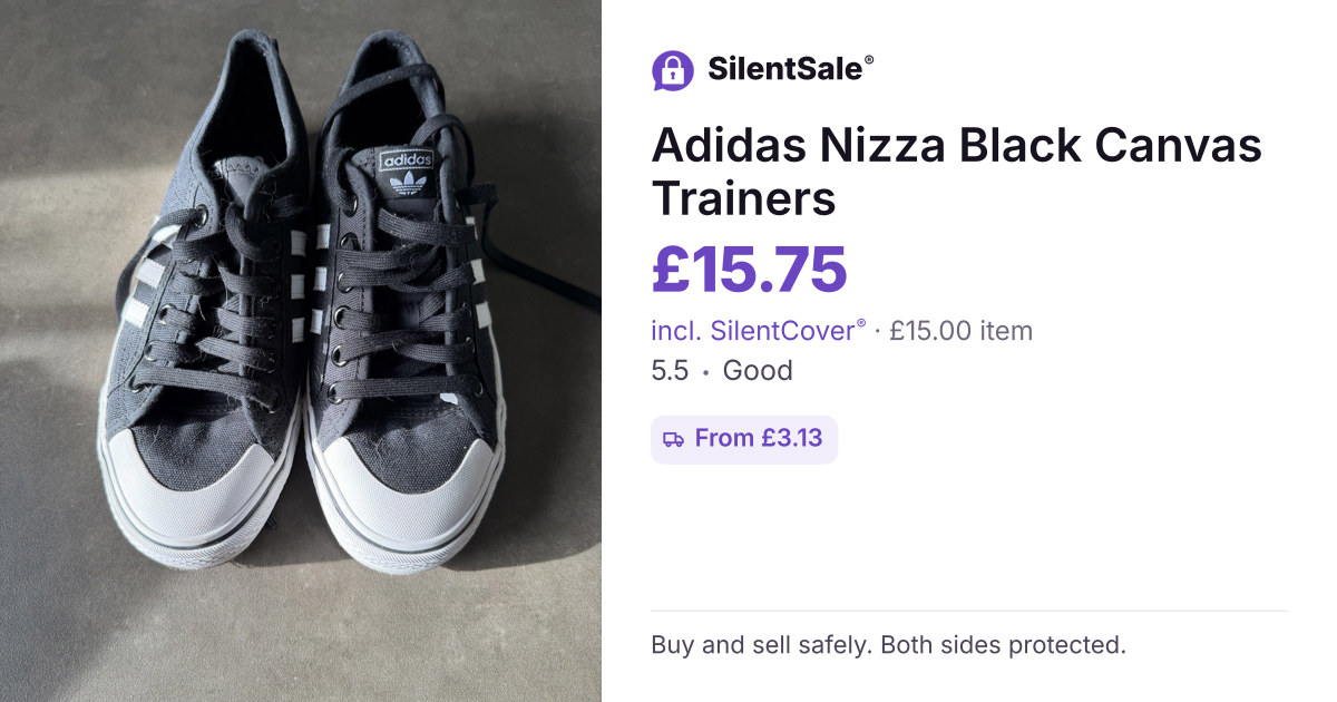Adidas Nizza Black Canvas Trainers