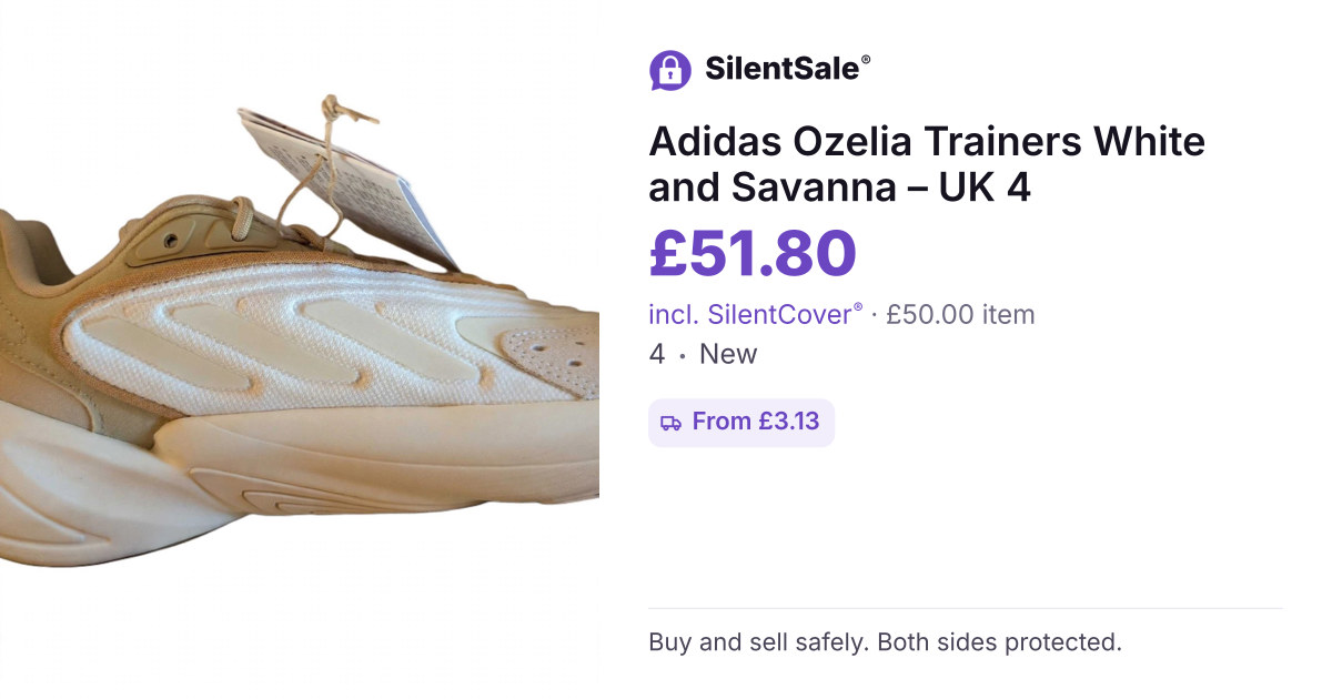 Adidas Ozelia Trainers White and Savanna – UK 4