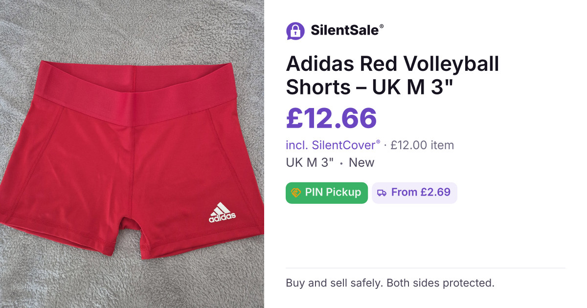 Adidas Red Volleyball Shorts – UK M 3"