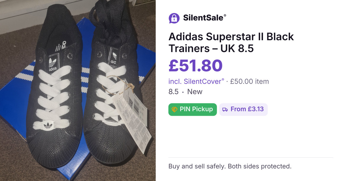 Adidas Superstar II Black Trainers – UK 8.5