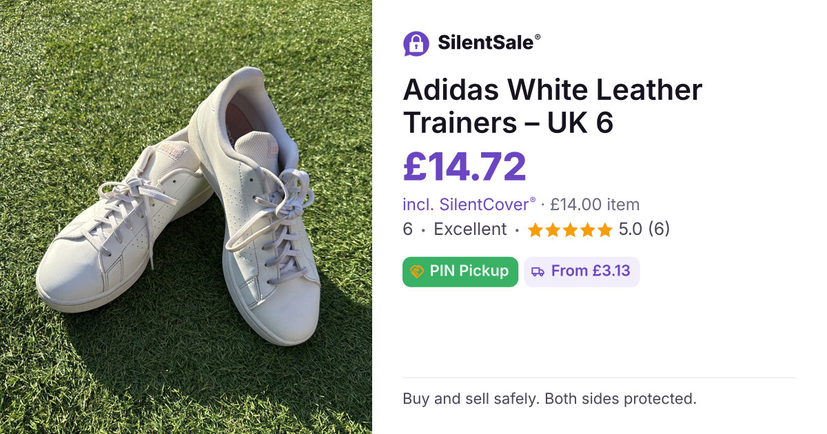 Adidas White Leather Trainers – UK 6