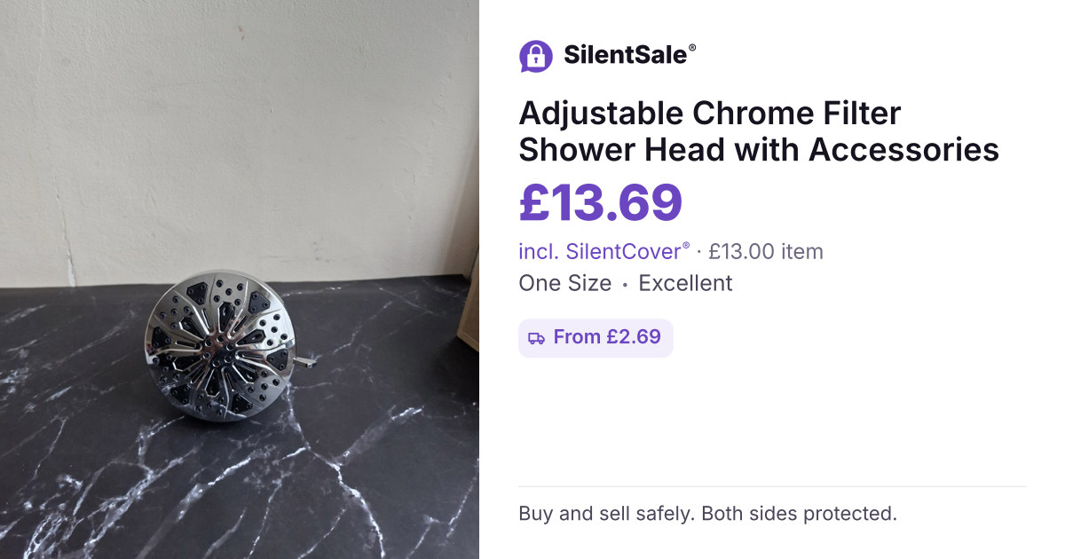 Adjustable Chrome Filter Shower Head with Accessories