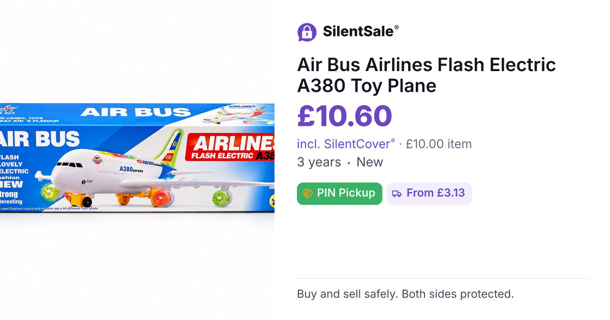 Air Bus Airlines Flash Electric A380 Toy Plane