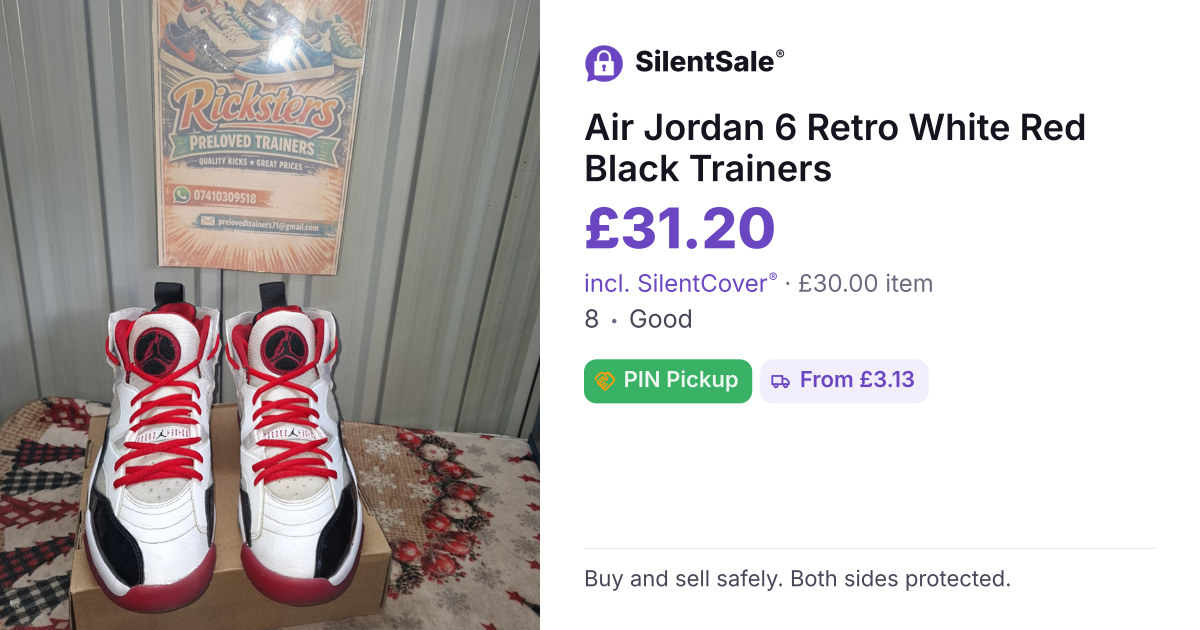 Air Jordan 6 Retro White Red Black Trainers