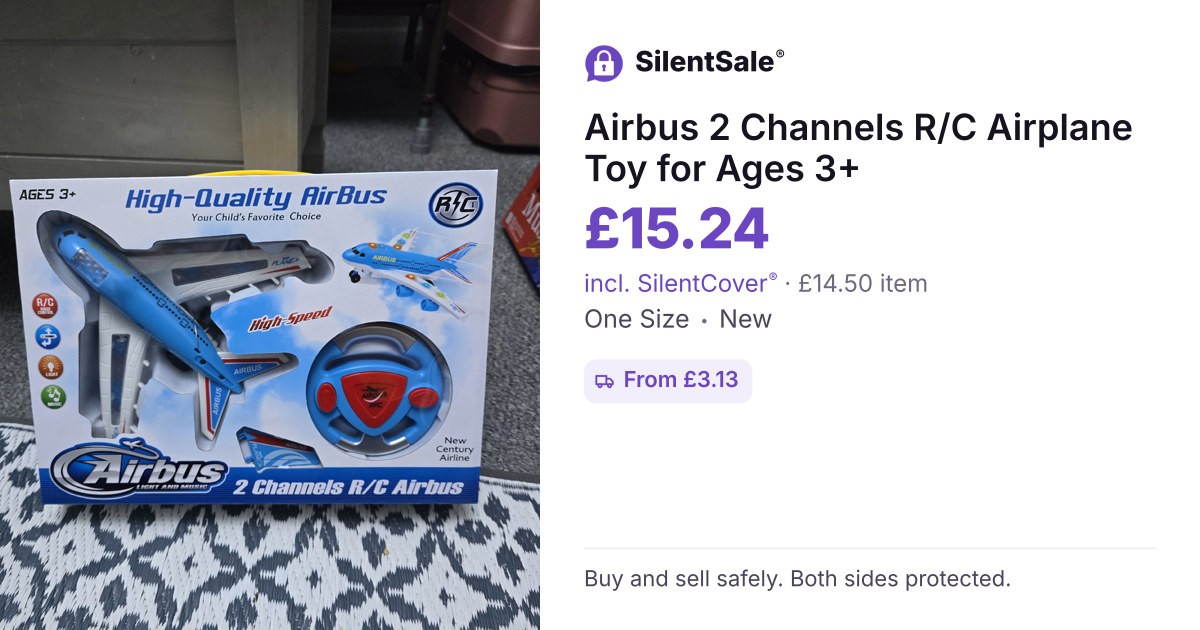 Airbus 2 Channels R/C Airplane Toy for Ages 3+