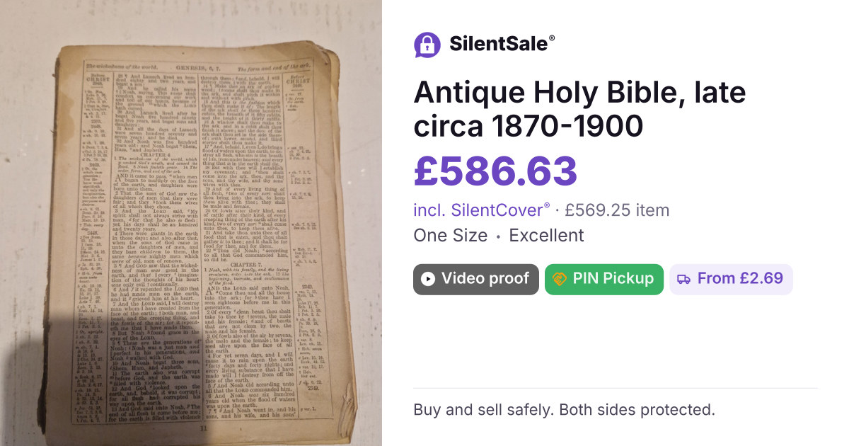Antique Holy Bible, late circa 1870-1900