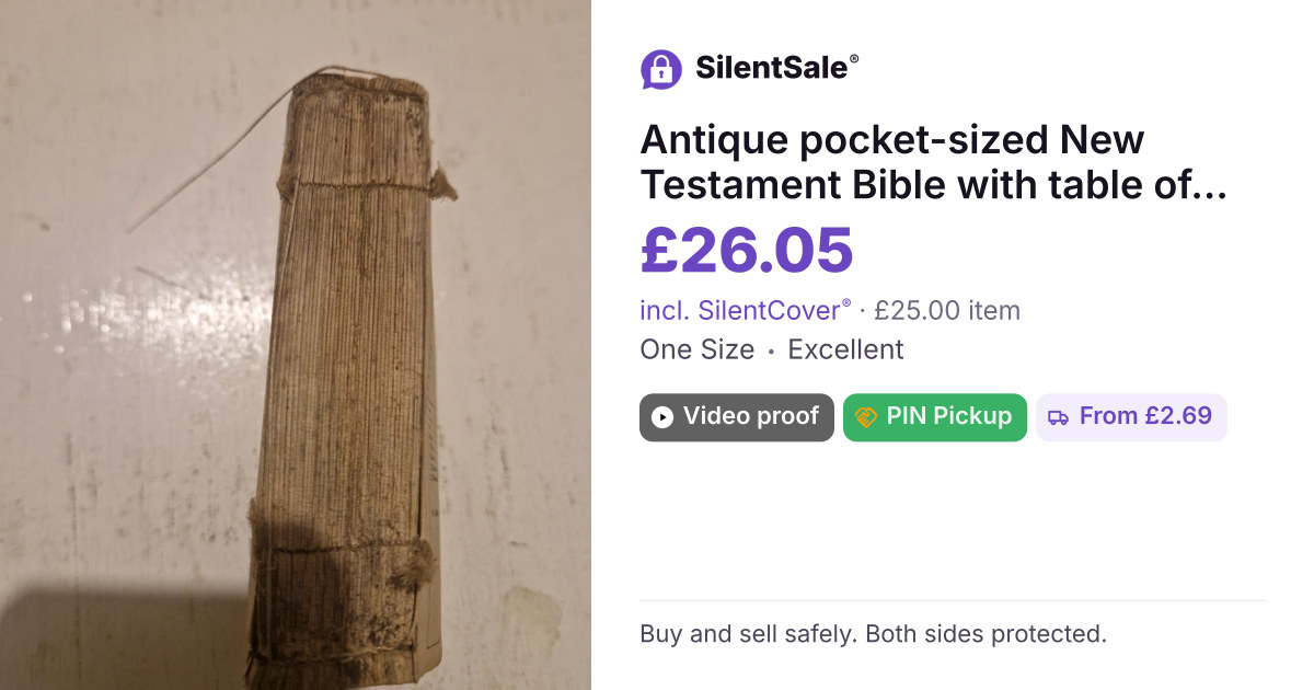 Antique pocket-sized New Testament Bible with table of contents