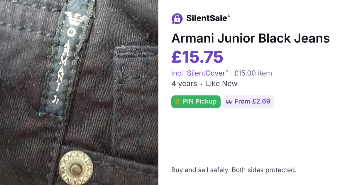 Armani Junior Black Jeans