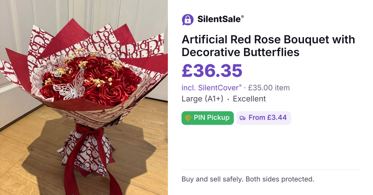 Artificial Red Rose Bouquet with Decorative Butterflies