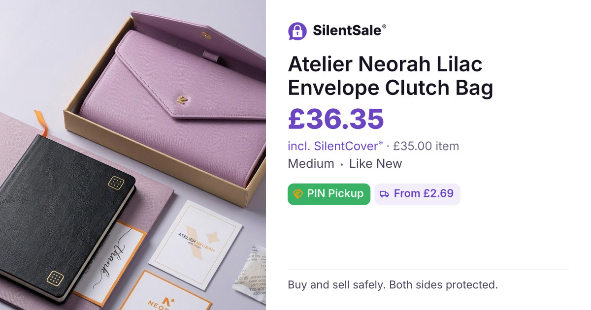 Atelier Neorah Lilac Envelope Clutch Bag