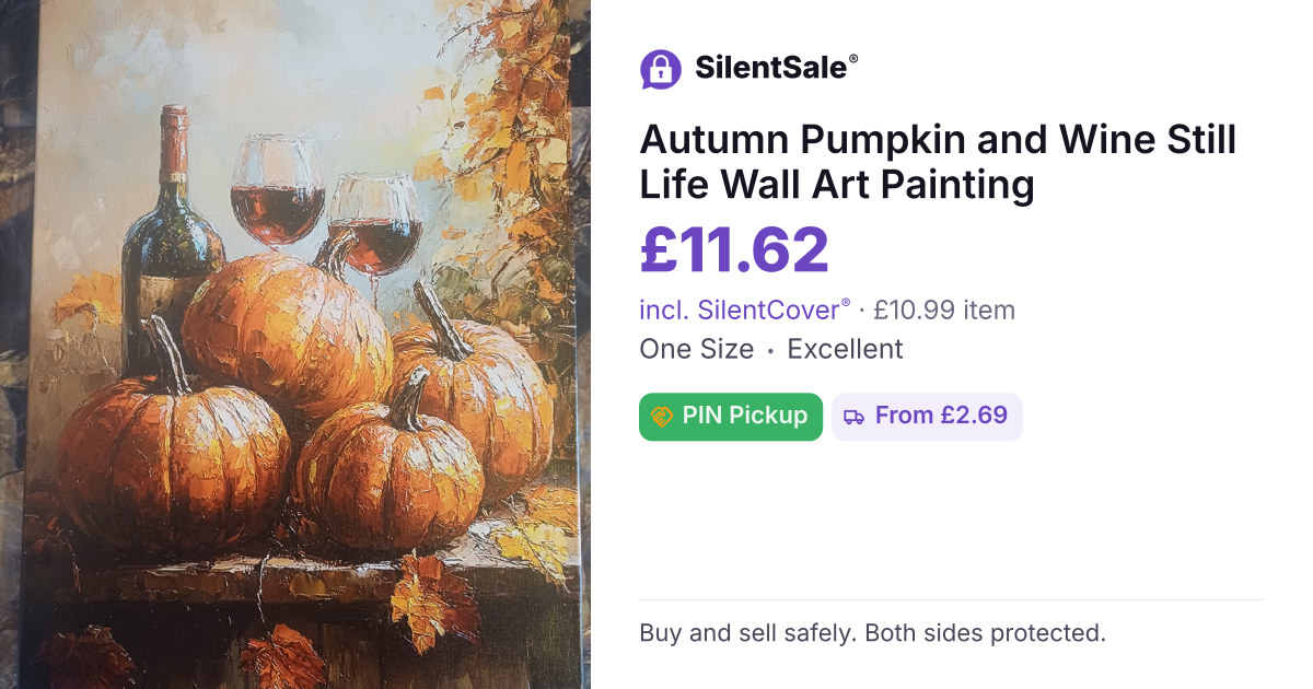 Autumn Pumpkin and Wine Still Life Wall Art Painting