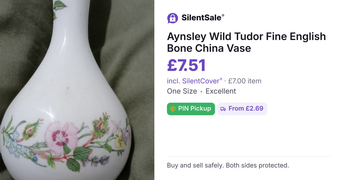 Aynsley Wild Tudor Fine English Bone China Vase