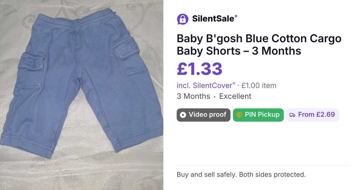 Baby B'gosh Blue Cotton Cargo Baby Shorts – 3 Months