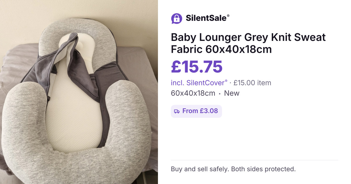 Baby Lounger Grey Knit Sweat Fabric 60x40x18cm