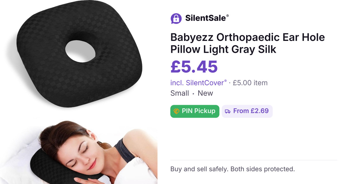 Babyezz Orthopaedic Ear Hole Pillow Light Gray Silk