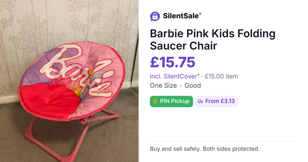 Barbie Pink Kids Folding Saucer Chair