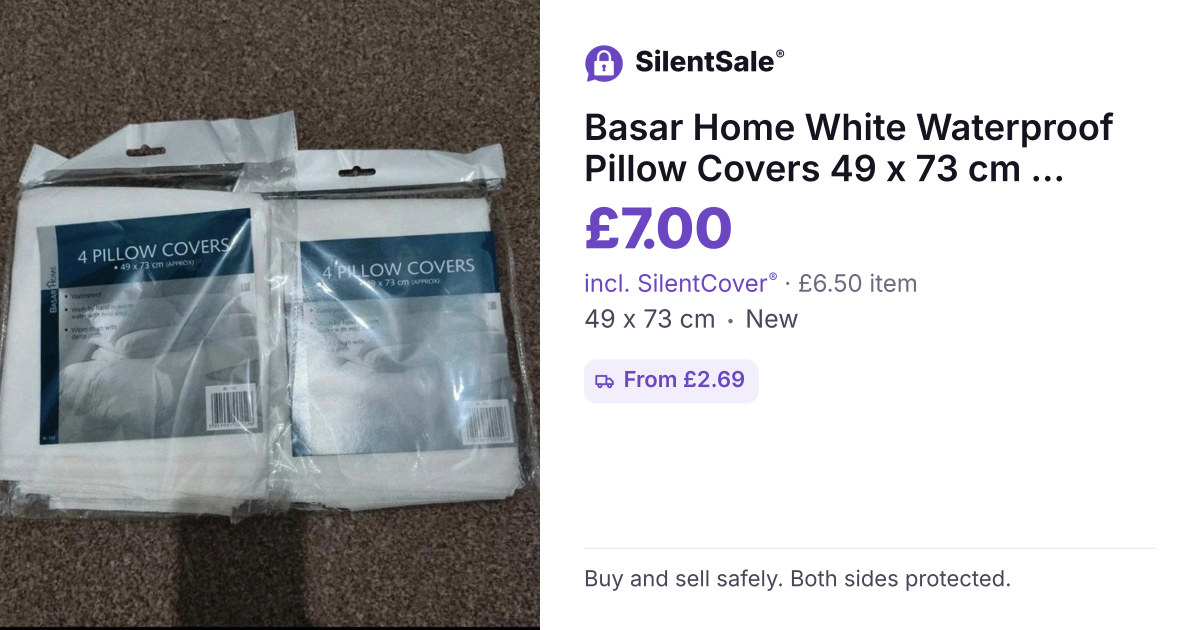 Basar Home White Waterproof Pillow Covers 49 x 73 cm - Pack of 4