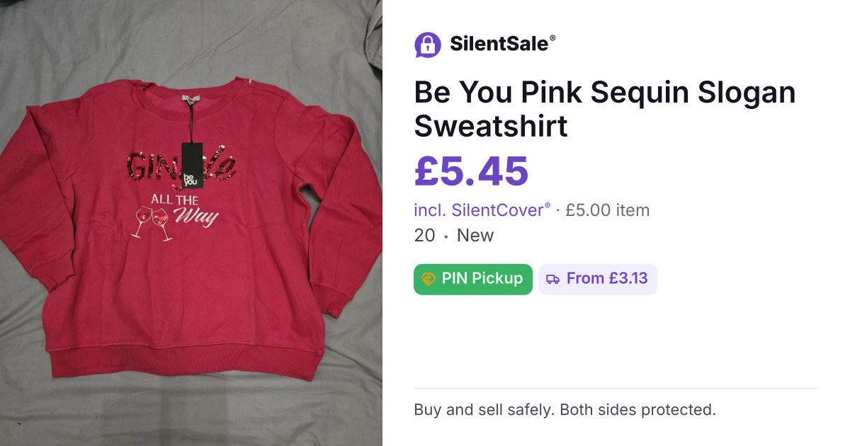 Be You Pink Sequin Slogan Sweatshirt