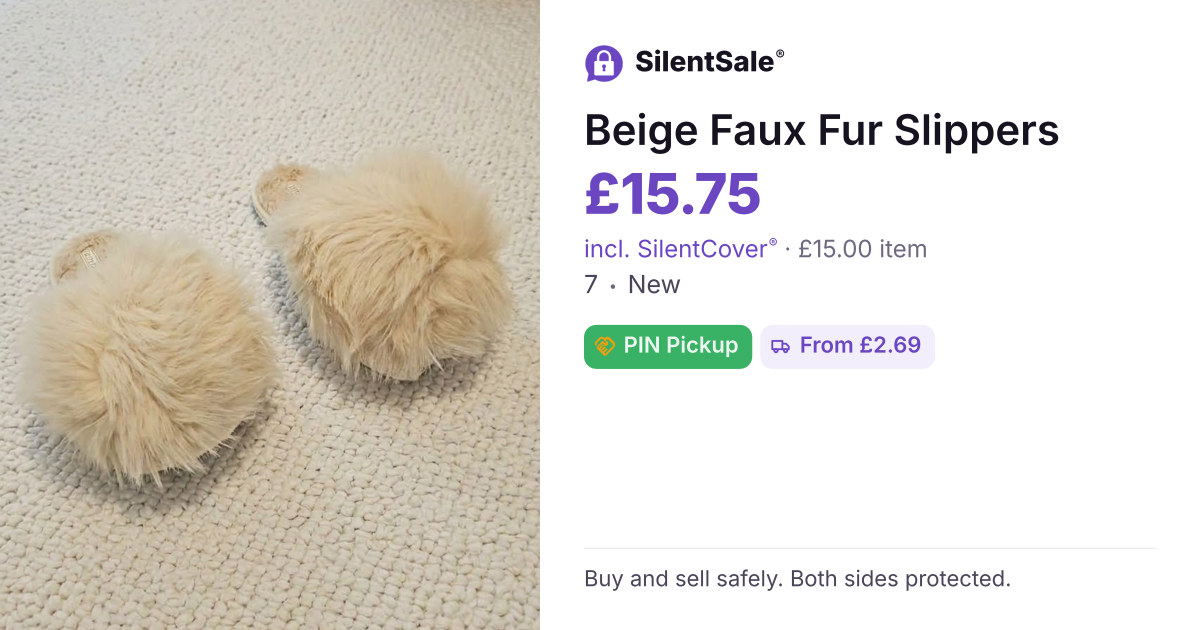 Beige Faux Fur Slippers