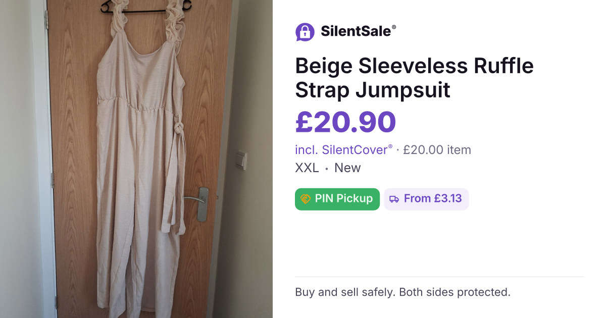 Beige Sleeveless Ruffle Strap Jumpsuit