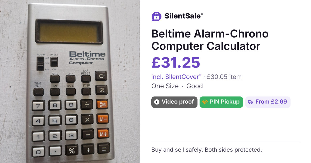 Beltime Alarm-Chrono Computer Calculator
