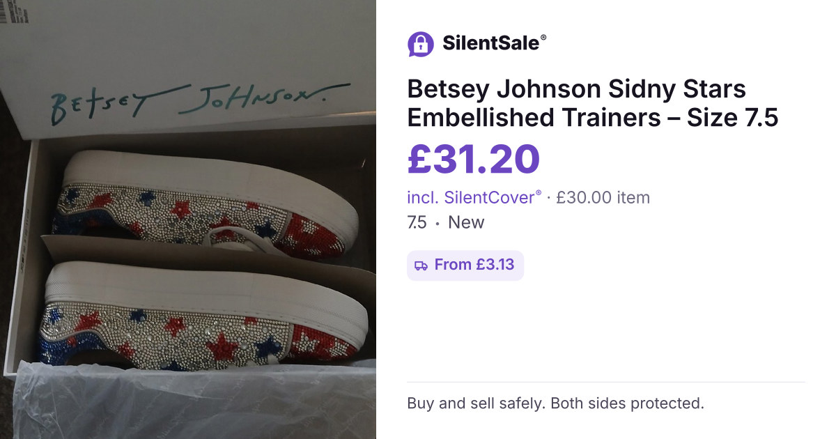 Betsey Johnson Sidny Stars Embellished Trainers – Size 7.5