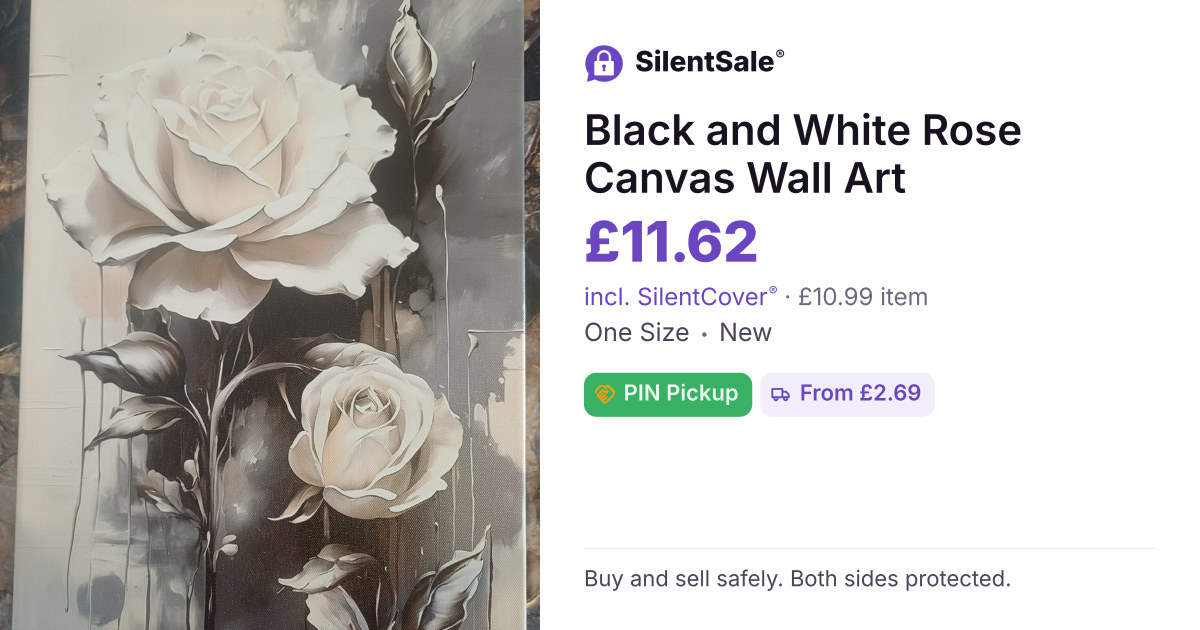 Black and White Rose Canvas Wall Art