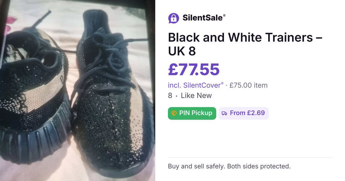 Black and White Trainers – UK 8