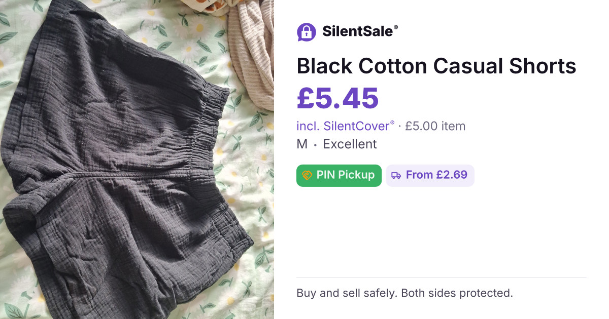 Black Cotton Casual Shorts
