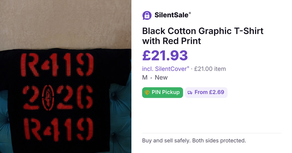 Black Cotton Graphic T-Shirt with Red Print