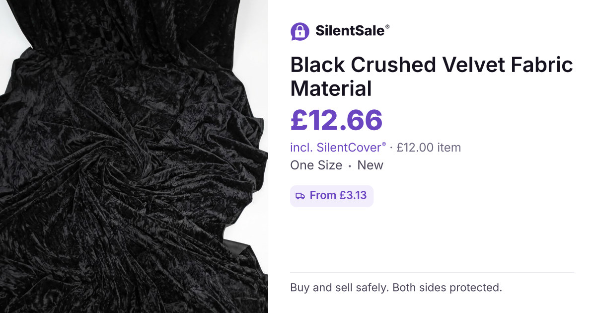 Black Crushed Velvet Fabric Material