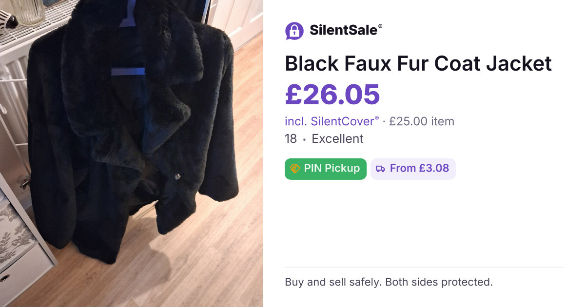 Black Faux Fur Coat Jacket