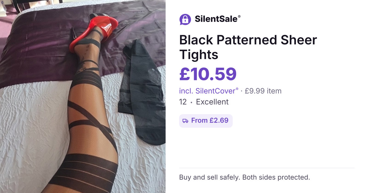 Black Patterned Sheer Tights