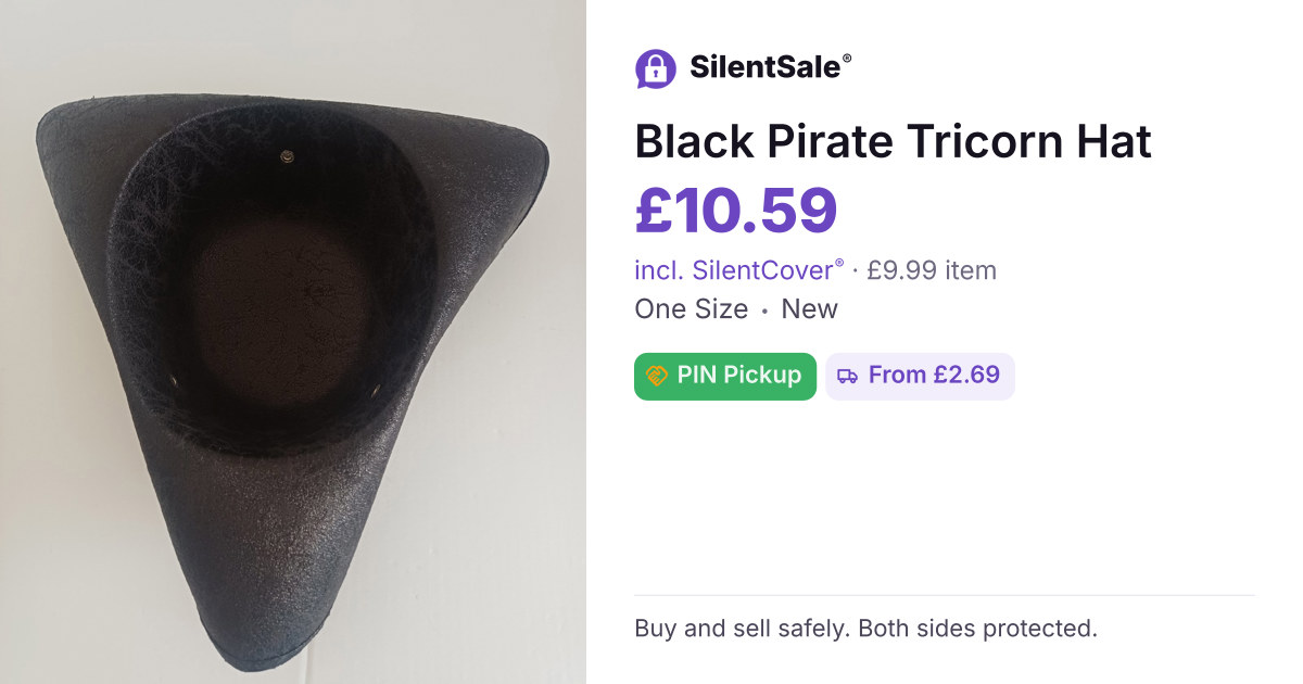 Black Pirate Tricorn Hat