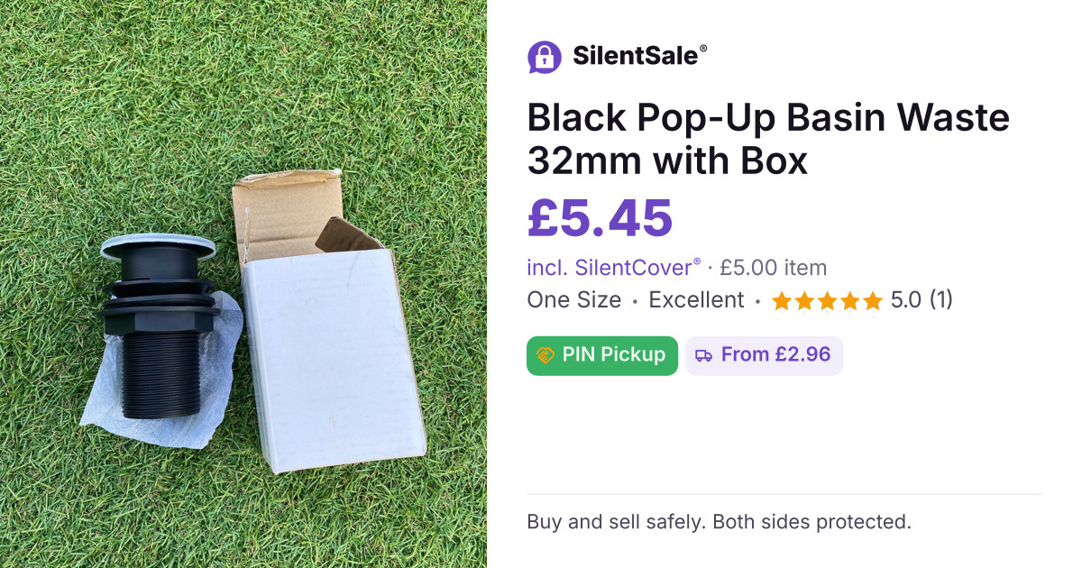 Black Pop-Up Basin Waste 32mm with  Box 