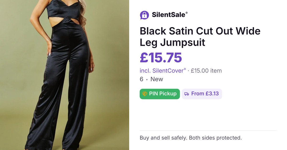 Black Satin Cut Out Wide Leg Jumpsuit